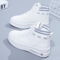 High-top shoes womens shoes 2021 Autumn New Wild Spring and Autumn Martin short boots casual leather surface explosion small white autumn and winter