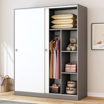 Wardrobe Household bedroom simple modern sliding door solid wood assembly wardrobe rental room with economical simple cabinet