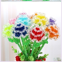 Rose Flower Material Bag Imitation Crystal Diy Handmade String Beads Home Pendulum Flowers Valentines Day Gift Loose Beads
