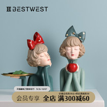 Bubble girl ornaments creative housewarming new home living room TV cabinet home decoration accessories porch key storage light luxury style