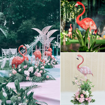 Wedding props simulation floral Flamingo road leading flower ins ornaments Wedding stage decoration window arrangement