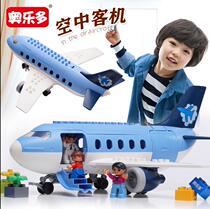 Aole multi-building blocks large particles plastic air passenger aircraft childrens assembly plane toys birthday gifts