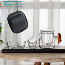 Touch Miss Travel tea set set one pot four small carrying case Japanese glass express kung fu tea cup pot