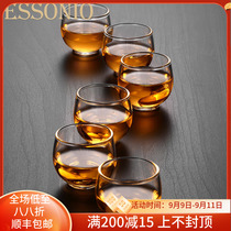 ESSONIO thick heat-resistant transparent glass small tea cup kung fu tea set household tea cup single cup tea cup
