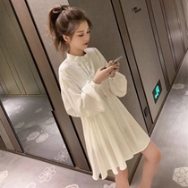 2020 Autumn New Han Fan foreign style first love fairy shirt dress women waist thin temperament Super fairy dress