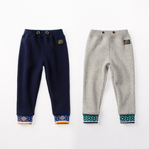 Export Japanese miki men and women plus velvet trousers autumn and winter children warm leg pants do not fall velvet pants warm