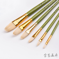Paul Cezanne 9138 Round front bristle brush Hand-painted round head brush Gouache acrylic oil painting pen tongue front green rod