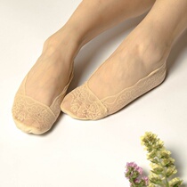 Socks women lace boat socks Womens Korean summer non-slip deodorant shallow mouth socks Cotton socks Korean version of ultra-thin invisible socks