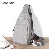 Mens Chest Bag Soft Leather Single Shoulder Bag Chest Front Backpack Mens Bag Large Capacity Trend Diagonal Satchel Men Style Small Backpack