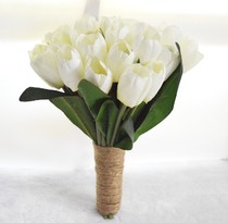 Wedding photo photography props hand flower wedding wedding European bride bouquet simulation Lily Tulip hand holding White