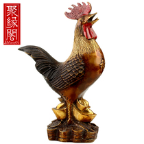 Juyuanpai painted brass Rooster ornaments big and small Zodiac money chicken home decoration copper chicken crafts