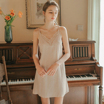 Lace romei vest home clothes suspenders really sexy pajamas womens summer ice silk thin night dress 2020 new
