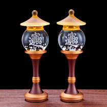 Yuantong Buddha with wealth God lamp for Buddha to recruit wealth lamp Crystal lotus lamp Buddha lamp for home Buddha lamp