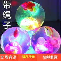 2019 New creative puzzle luminous elastic ball flash with rope crystal ball children toy stalls wholesale