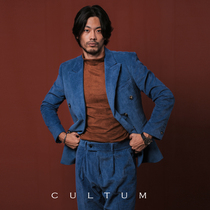 Woolen all-match modern retro British corduroy suit suit men and gentlemen velvet slim business suit jacket