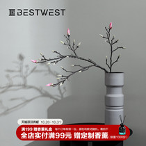 BEST WEST Magnolia Branch simulation flower decoration living room fake flower bouquet decoration table floral decoration light luxury