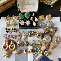 Overseas Western Antique Jewelry vintage Earrings Joker Elegant European and American ins Fashion vintage earrings V4