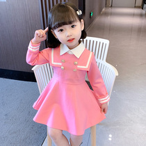 Girl Spring Clothing Dress Dress 2022 New Spring Autumn 3 Female Baby Princess Dresses 4 Childrens College Wind Skirts