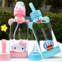 Korean creative cute adult bottle Student children straw pacifier cup Adult water cup female portable dual-use cup