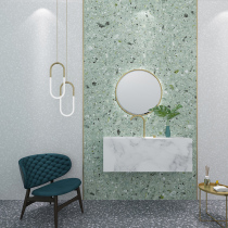 Fish love sugar Modern simple green large particles 600x1200 terrazzo tiles Wall tiles Living room bathroom