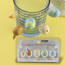 Cartoon fried shrimp fried pork chop water Cup sucker doll decoration corner Penguin creature mini car hand model