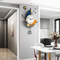 Creative decoration wall clock Living room household fashion Nordic net Red personality hanging clock Modern simple clock hanging wall