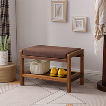 Shoe stool Solid wood Nordic shoe stool Into the door to wear a shoe stool Household entrance simple modern removable and washable fabric stool