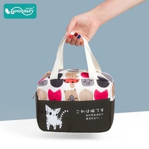 Cute waterproof portable cartoon lunch box bag Childrens tote bag Student bento bag Lunch with rice bag square bag
