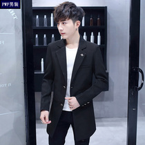 Mens windbreaker 2020 Spring and Autumn New Korean slim long suit trend mens handsome suit jacket