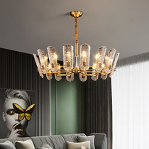 Full copper light lavish chandelier rear modern minimalist living-room lamp water crystal lamp restaurant bedroom atmospheric luminaire