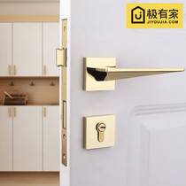 Yibaili black Nordic door lock indoor bedroom door lock American silent split lock simple lock universal type