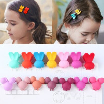 Korean version of the child headdress Baby small grab clip Princess bangs clip Hair ornaments Matte cartoon rabbit hair clip side clip hair card