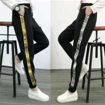 Autumn and winter plus velvet padded casual pants ulzzang female Korean version of large size loose sports pants Harlan pants tide brand