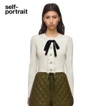 self-portrait bow-tie doll-neck knitted top