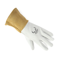 Witz 10-2304 white deer blue leather middle sleeve electric welding gloves argon arc welding gloves labor protection construction site