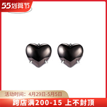 Department of DEPARTMENT Xu Lu Tongan Black Peach Hearts Love Heart-shaped Small Ear Nail Woman Fashion Senior Sense Original Earrings