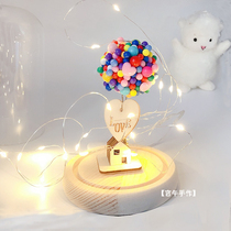 Flying House ring travel notes balloon cabin DIY handmade jewelry birthday gift for boyfriend girl gift ornaments