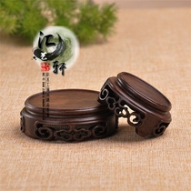 Solid wood base pear Ebony whole wood carved purple sand teapot vase miniature bonsai tea cup jade base