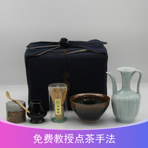 Song Dynasty tea tea set set portable storage cloth bag tea tea brush tea tea brush tea tea powder Building tea tea set