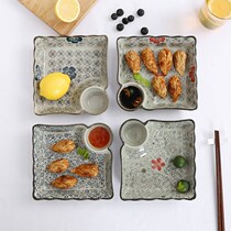 Ceramic dumpling plate with vinegar plate creative ceramic plate breakfast dividing plate plate dish household dish Japanese plate