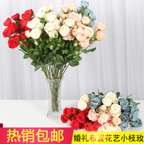 New Wedding Wedding Celebration Flower Art Small Branches Rose Art Wedding Celebration Floral Arrangement Home Floral Arrangement Will Show Floral Art