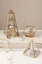 Factory direct sales glass jewelry box European jewelry storage display box Retro jewelry cosmetics box