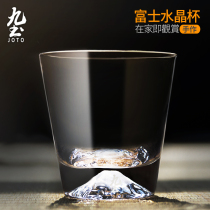 Jiutu Japan Mount Fuji glass handmade glass Snow mountain tea cup Whisky cup Juice cup