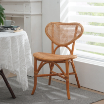 Min Juku Restaurant Net Red Rattan Chair Home Natural Real Vine Hand Rattan Chairs Single Leaning Back Chair Balcony Book Room Teng Chair