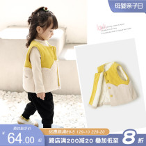 Girl vest autumn winter clothing 2021 New Korean version of female baby plus cotton thick coat children Foreign style waistcoat coat