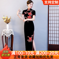 Qipao Great Chorus Walk Show High-end Table Performance Clothing Gold Velvet 2022 New Improved Dress Code Dresses