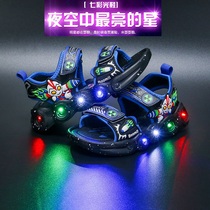 Childrens shoes Mens boys Summer sandals Shoes sound High children with light sandals bright lights with beach resounding women