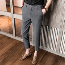 Rich bird casual pants mens spring and summer trousers mens nine-point pants thin section slim trend Korean version straight pencil pants