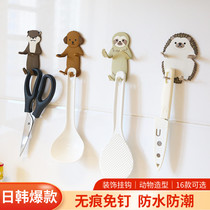 Hook sticker cute animal Japanese style load bearing self-adhesive hooks behind the door punch-free kitchen bathroom seamless hooks