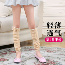 Over-the-knee socks womens summer thin sunscreen long tube stacking socks air-conditioning room knee protector for children and girls leggings
